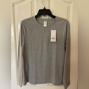 Sofra Gray Long Sleeve Tee Casual Comfort